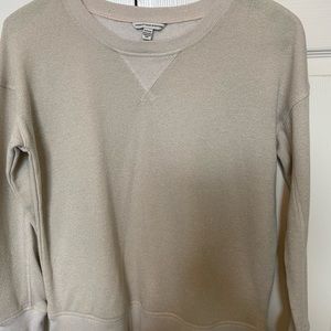 American Eagle Cream Sparkle Crew Neck Sweatshirt - Sz S.
